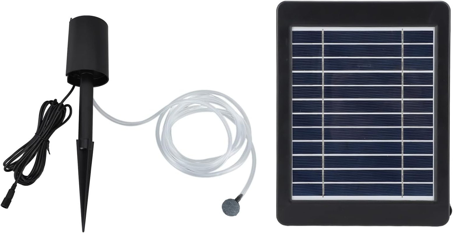 Solar Powered Air Pump Kit IP64 0.8L per Minute Long Working Hours for Aquariums or Outdoors