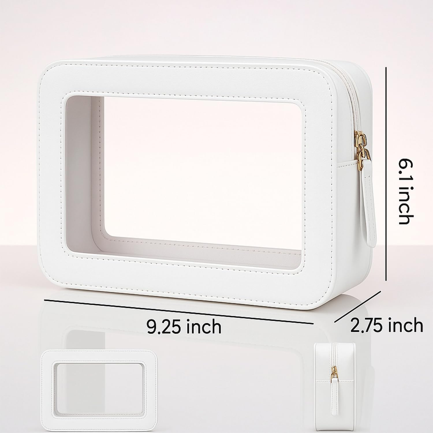 Clear Toiletry Bag, Clear Makeup Bag, Travel Toiletry Bag for Women and Men, Waterproof Small Cosmetic Bag with Zipper, TSA Approved, Compatible with Travel Essentials(White), Ermaoo