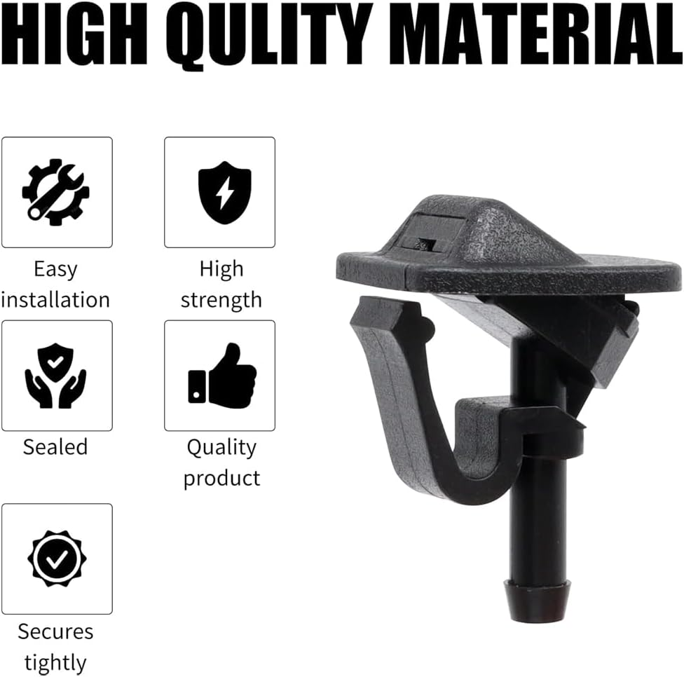 1PC Windshield Sprinkler Wiper Nozzle Replacement Part - Compatible with 2002-2012 Jeep Wrangler 2002-2006 Jeep TJ - Replace 55156728Ab(Black) image number 1