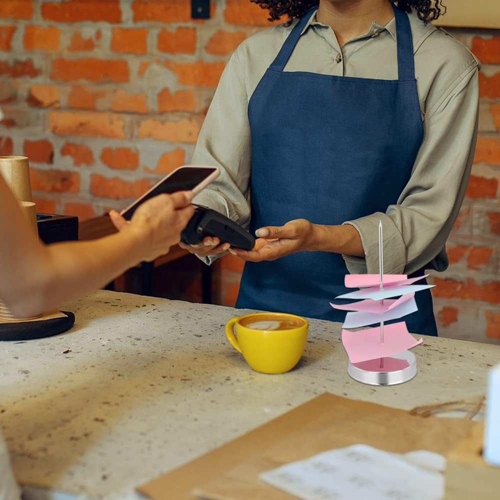 3 Pcs Receipt Holder Spike for Desk, Stainless Steel Ticket Stabber for Restaurant, Straight Rod Bill Fork, Paper Note Spike Stick, Memo Holder Stand for Office, Metal Bills Check Spindle image number 1