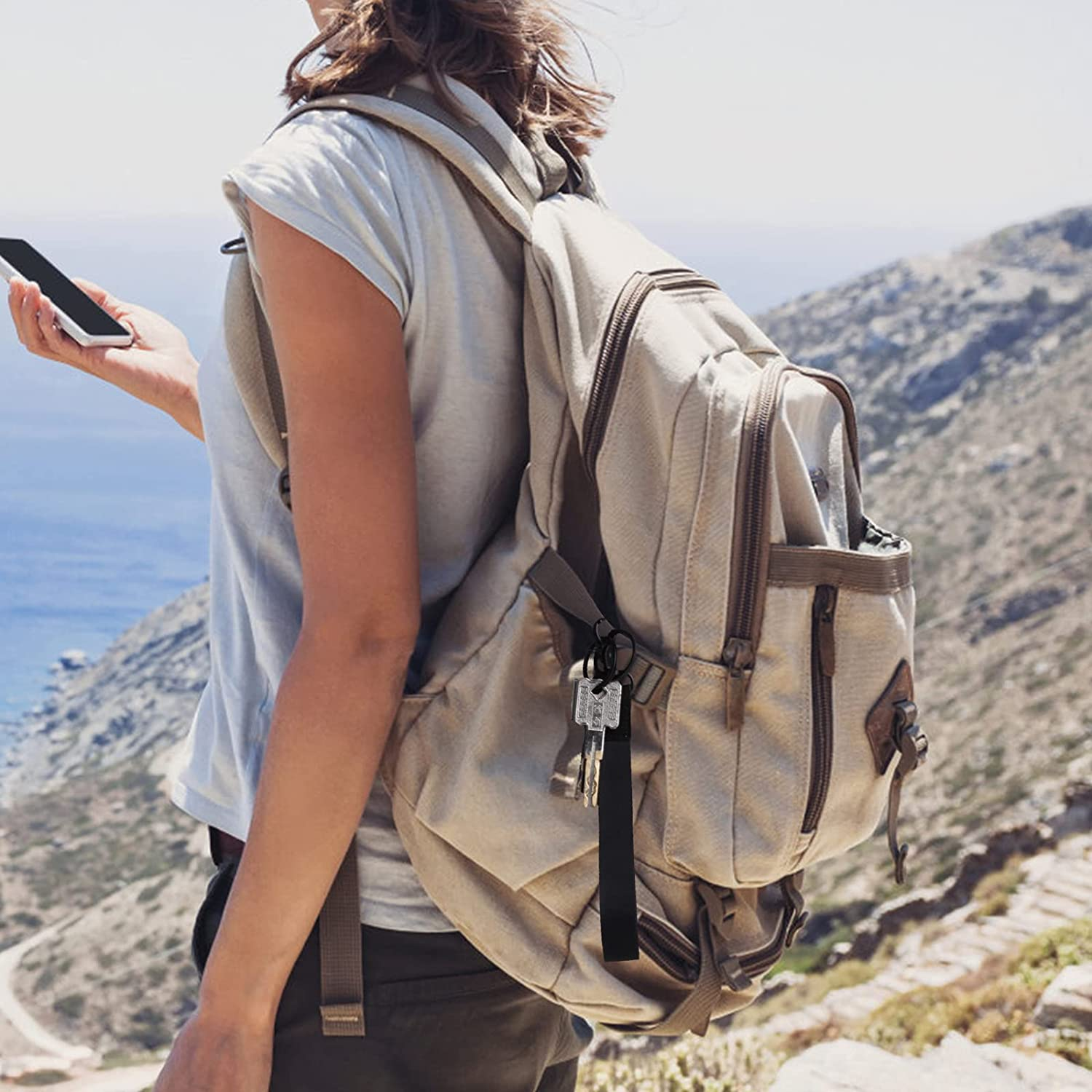 Hand Wrist Lanyard Key Chain Holder, Wristlet Strap for Key for Women & Men, Short Keychain Lanyard for Car Key image number 4