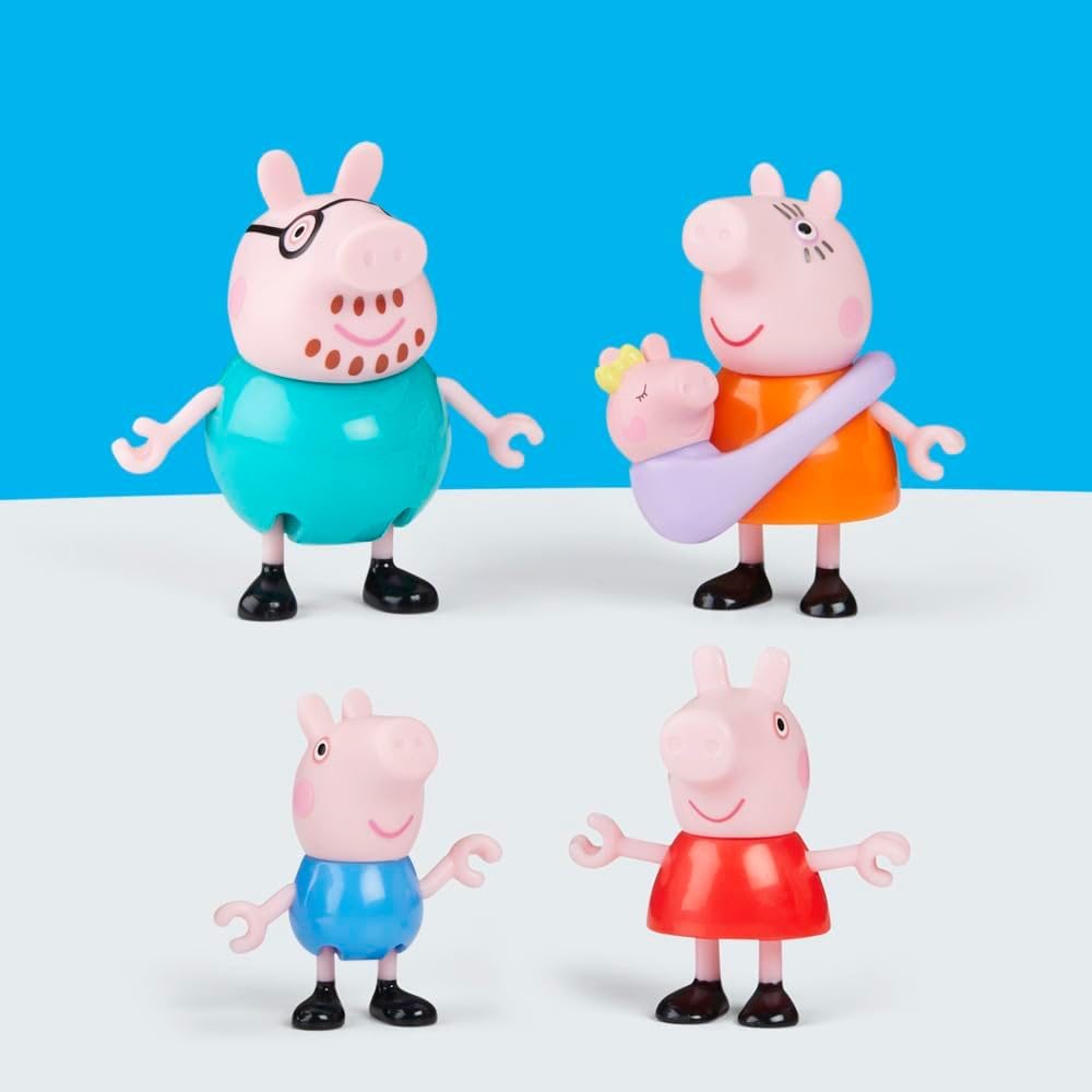 Peppa Pig Peppa'S Family of Five with Baby Evie, Poseable Figures Hold Hands, Preschool Toys for Girls and Boys 3 and Up image number 1