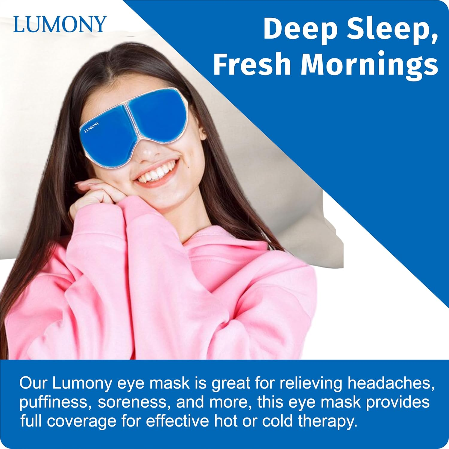 LUMONY&reg; Eye Mask with Cooling Gel Eye Mask for Dark Circles,Dry Eyes, Cooling Eyes, Pain Relief, Redness, Eye Patches Eye Cooling Gel Pads for Eye Relaxing Mask Gel Eyes Pack Eye Mask for Sleeping