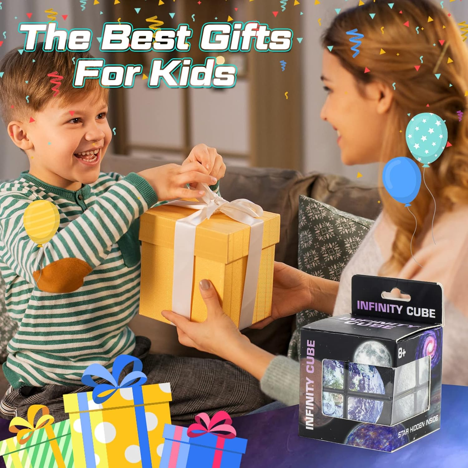 Star Sky-Planet Infinity Cube - Fidget Toy for Kids & Adults, Stress Relief, Hand Eye Co, Dexterity, Sensory, Ages 6+ - Star Sky image number 4