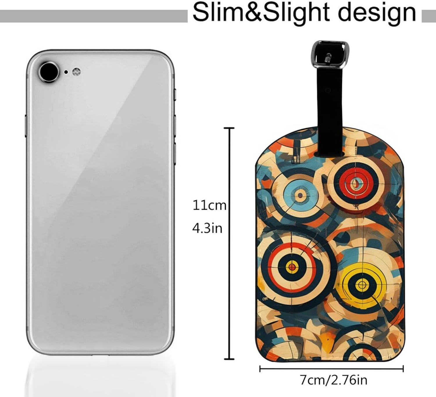 Vector Design Target Print Elegant Tag Stylish Tag Luggage Tag 4.3 X 2.76 Inch for Suitcases Travel Bags image number 2