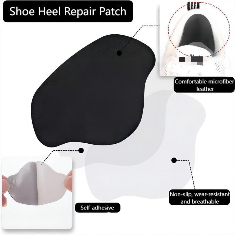 Lehuan 8 Pairs Shoe Heel Repair Patch, Self-Adhesive inside Shoe Patches for Holes, Wear Prevention Insert Quick Patch Hole Repair Patches Kit image number 1