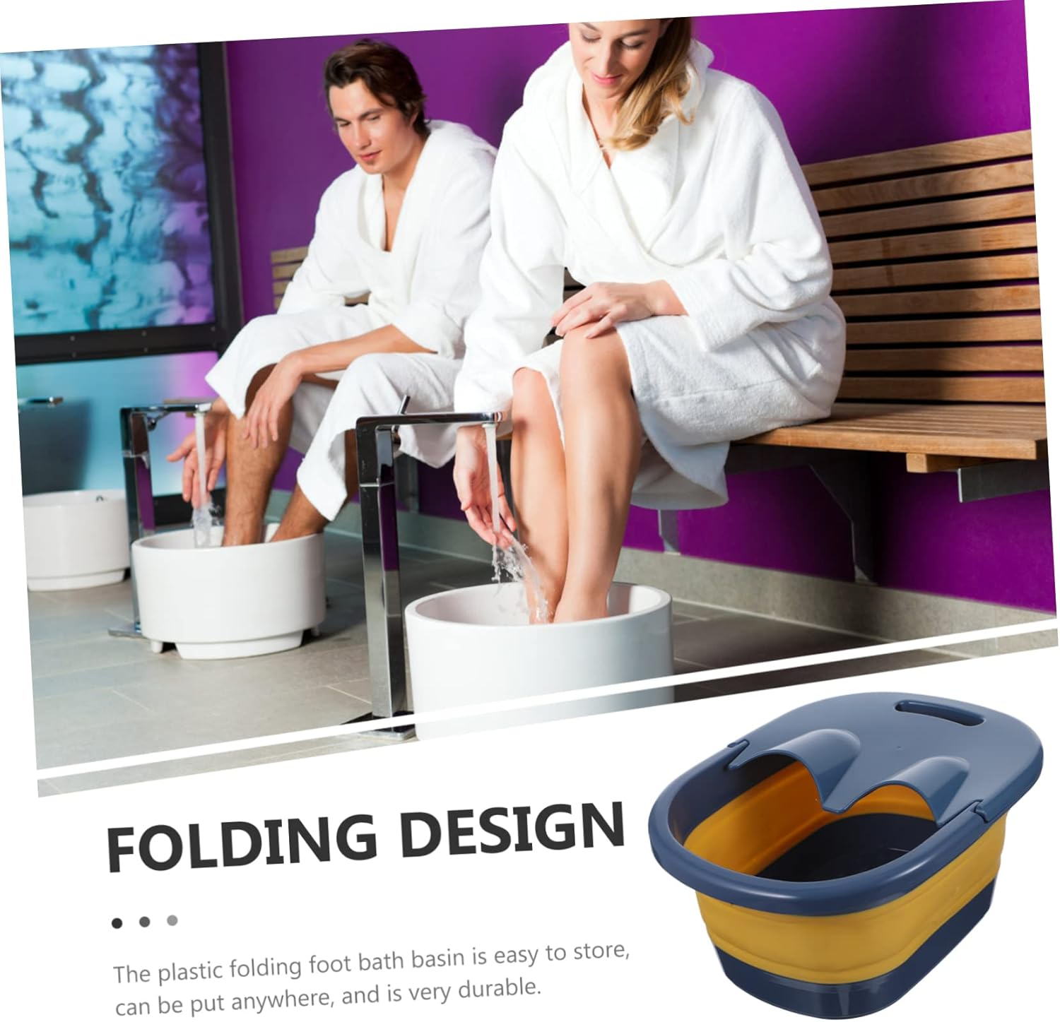 COOLHIYA Soaker Bath Foot Basin Bucket Portable Tub Foldable Wash Soak Hot Large Tall Inflatable Spa Foot Bath Soak Tub Bathtub Extra Travel Lightweight Fold Leg Pot Footbath Washer Constant Square Detox Pedicure Drainage Temperature Basket Dish Tray Slip Water Bowl Foot Bath Basin for Soaking Feet Ice Bubble-Footed Shower Sink Heel Desiccant Scraper Gel Bag Camp Cover Wide Container Pool Tank Handle Outdoor Plastic Sponge Organiser Loofah Dispenser Hike Seat Grout