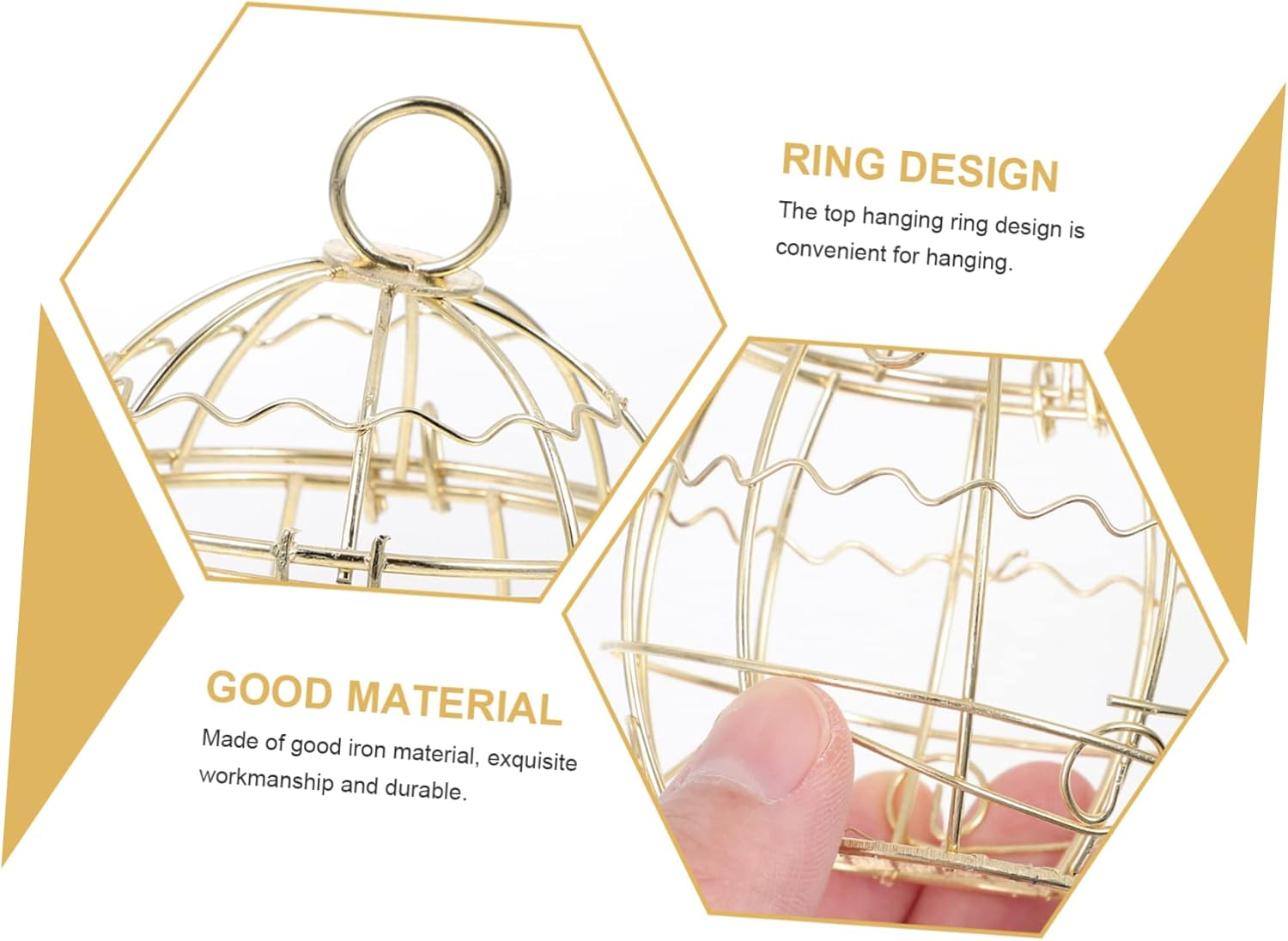 OFFSCH 12Pcs Hanging Suet Balls Holder Iron Wire Bird Feeder for Outdoor Use Durable Suet Feeder for Wild Birds for Garden and Backyard Feeding Stations image number 2