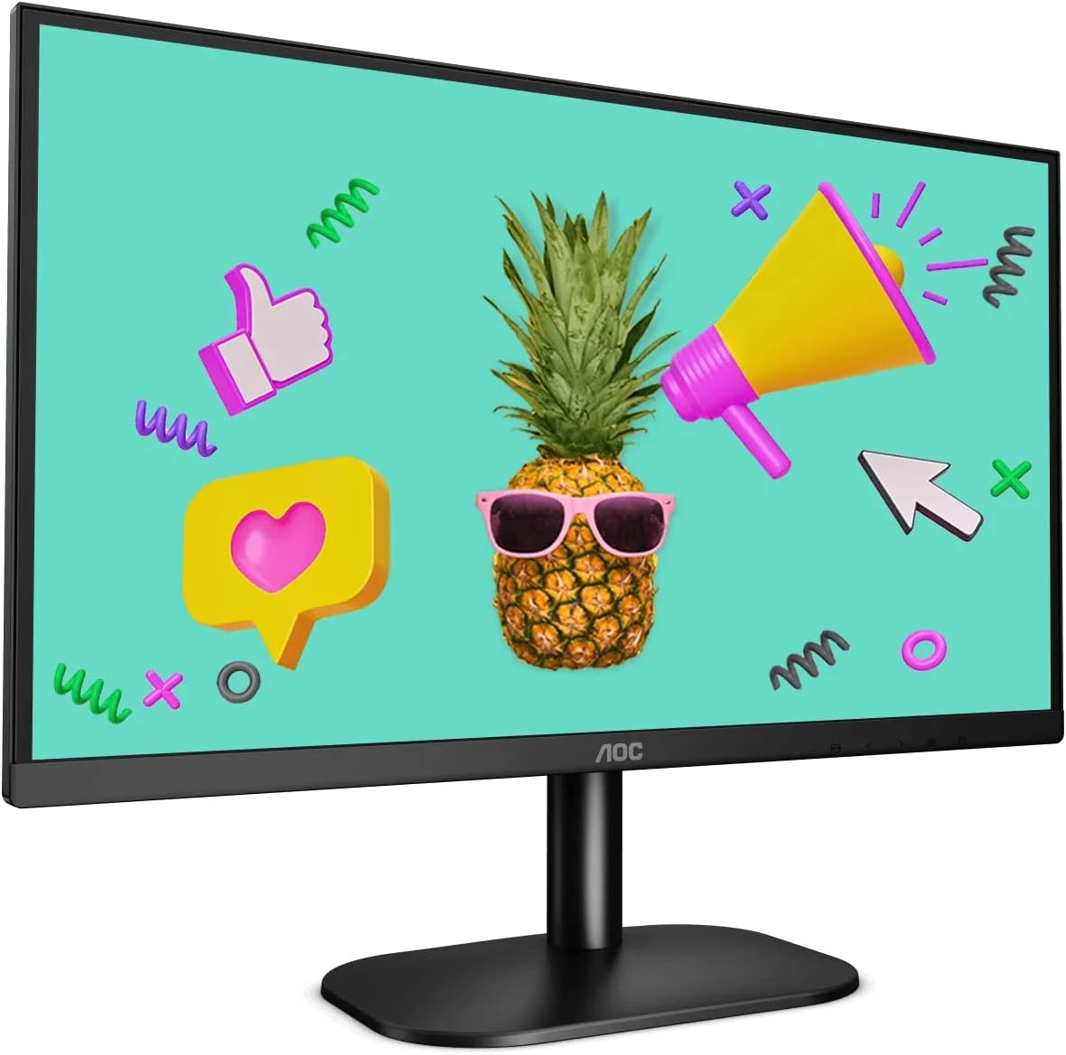 AOC 23.8-Inch IPS 75Hz 4Ms Low Blue Flicker Free Ultra Narrow Border Multimedia Monitor, Black