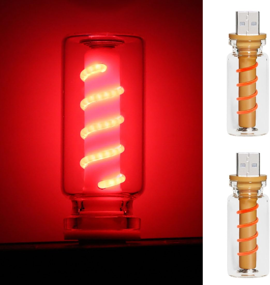 2 PCS Retro Car Lamps,Plug-In USB Led Interior Atmosphere Lights with Touch and Dimmable,Car USB Night Light,Portable Mini LED Interior Lamps,Blue