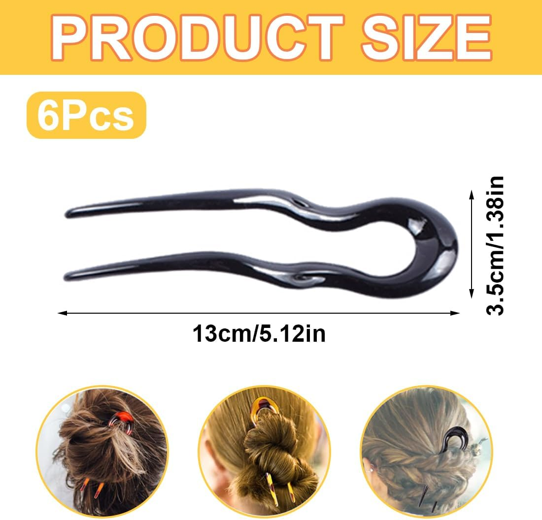 U-Shaped Hair Pin, Bobby Pins, Metal, 6 Pieces, U-Shaped Hair Pins, French Style, Hairpin Hair Clips, Headpiece for Women and Girls, Hair Clips Hair Clip image number 2