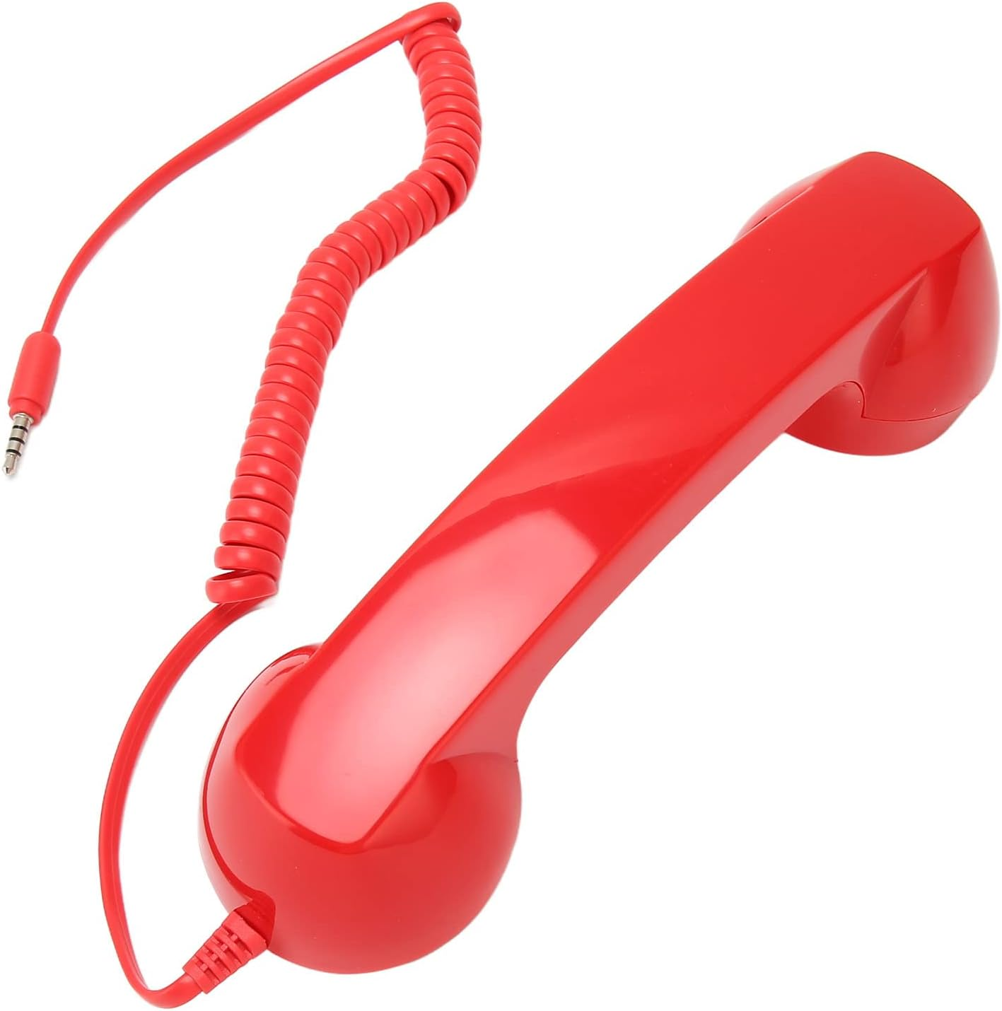 Retro Cell Phone Headset, Radiation-Proof Vintage Cable Telephone Headphones 3.5Mm Mobile Phone Earpiece with Microphone for Phones, Tablets, Notebooks, Computers Etc (Red) image number 6