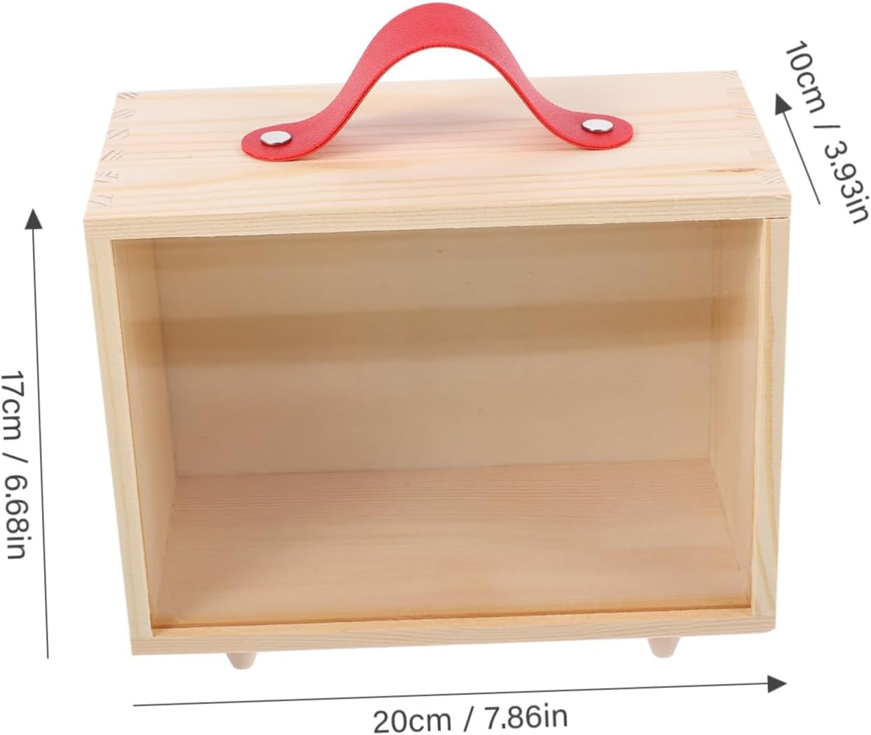 MUSISALY Wooden Storage Box Container with Transparent Lid Reusable Decorative Box for Home Office Smooth Edges Space-Saving Design for Organizing Supplies image number 2