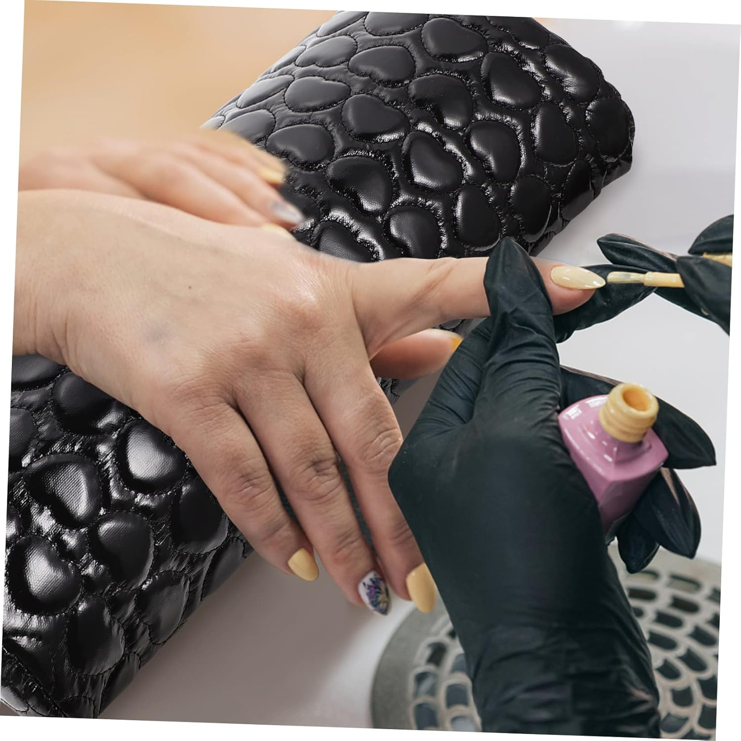 ADOCARN Heart Pattern Nail Art Hand Pillow Manicure Arm Rest Nail Art Hand Rest