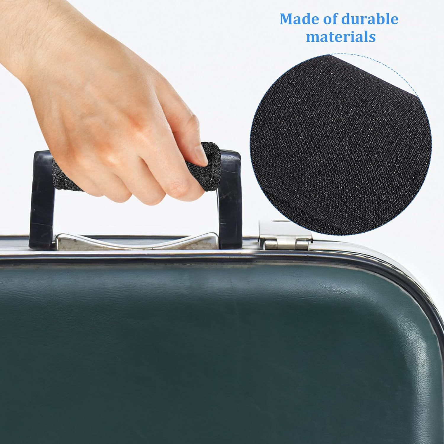 TIKODIDA Travel Suitcase Handle Wraps Black Neoprene Cover Luggage Trolley Handle Grip Sleeve and Comfortable Carrying image number 2