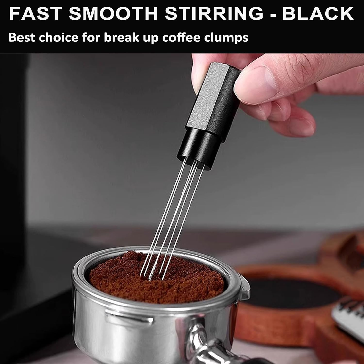 MODY RODY Magnetic WDT Tool | Stainless Espresso Distribution Tool | 54Mm Coffee Stirrer Neddles | for Home Barista or Coffee Shop - Classic Black image number 6