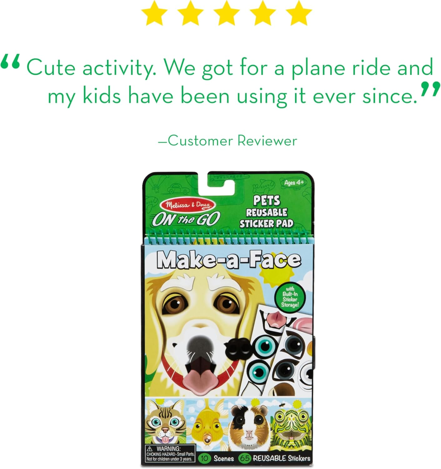 Melissa & Doug Make-A-Face Pets Reusable Sticker Pad image number 3