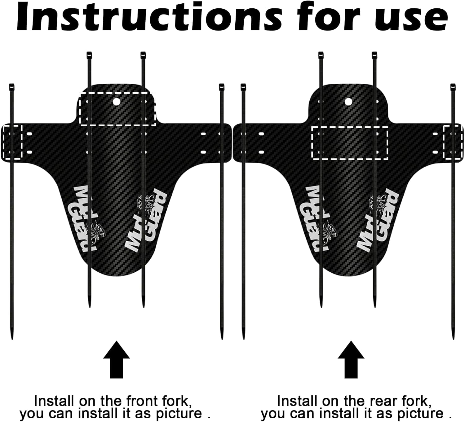 1 Pair Bike Fender - MTB Mountain Bike Mud Guard Bicycle Fenders Front & Rear Compatible for 26",27.5",29" plus Size and Fat Bicycle Dirt Guard, Bike Accessories