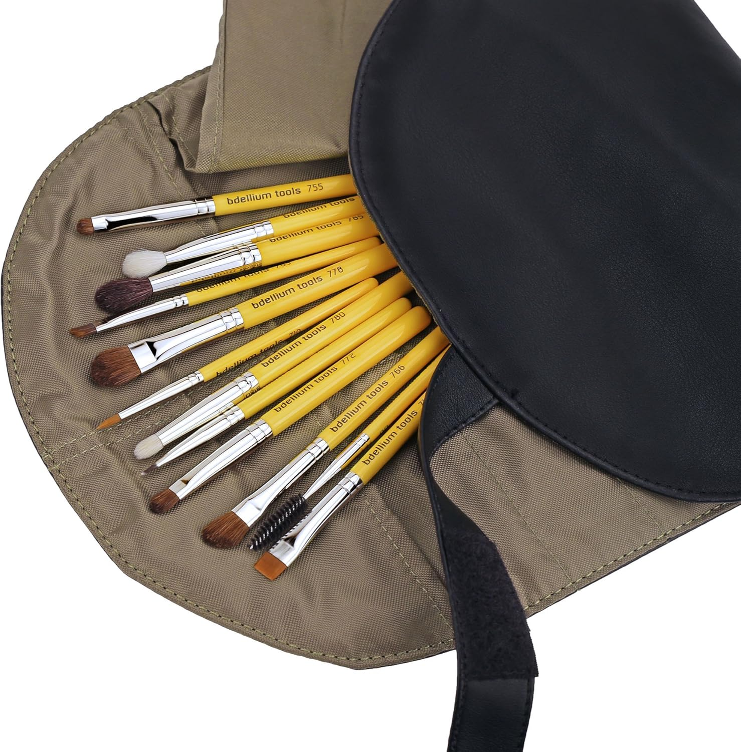 Bdellium Tools Professional Makeup Brush Travel Series - Eyes 12Pc. Brush Set with Roll-Up Pouch image number 2