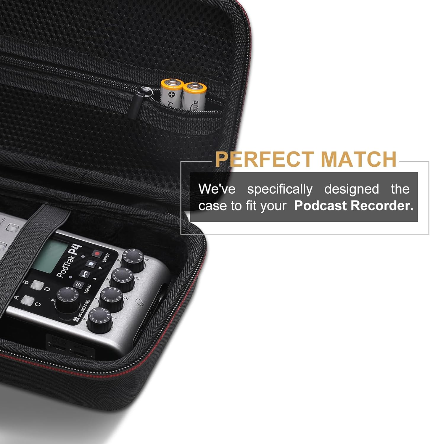 LTGEM Hard Travel Case Compatible with Zoom Podtrak P4 Podcast Recorder image number 3
