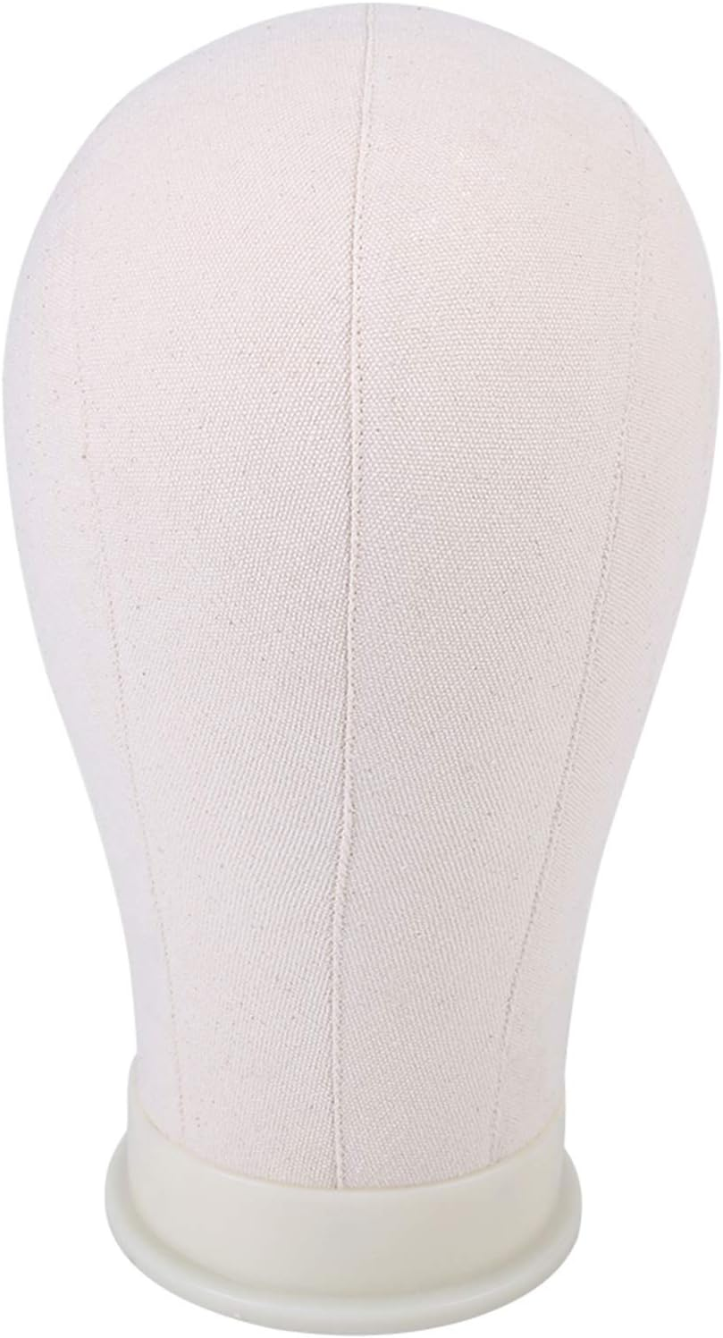 Canvas Head Wig Model Mannequin Display Stand with Table Clamp, Practice Training Head Hairdressing Head Headwear Cap Display Manikin Model for Wigs and Hats (21 Inch) image number 2