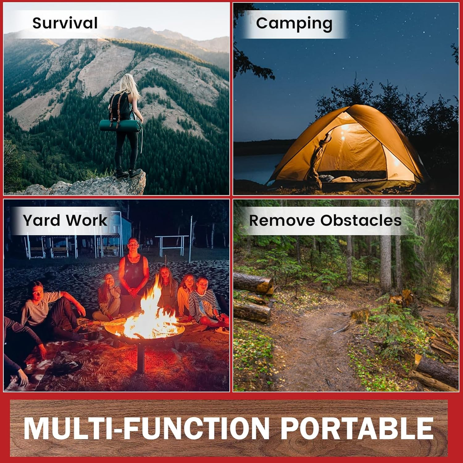 53 Inch High Reach Tree Limb Hand Rope Chain Saw, Tree Limb Rope Saw 68 Teeth High Limb Hand Rope Chainsaw Folding Limb Cutter Rope Saw with 2 Ropes 2 Hand Wrist Strap for Tree Limb Trimming (A) image number 6