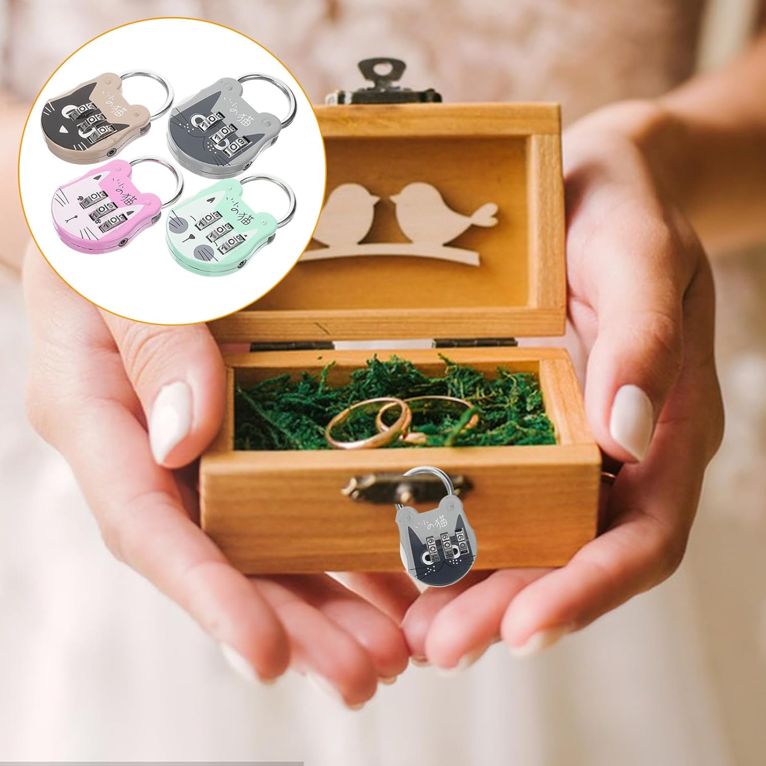 Jojofuny 4Pcs Cute Cat Combination Locker Locks, 3 Digit Password Padlocks for Drawers, Backpacks, Travel Suitcases, Home Use, Assorted Colors