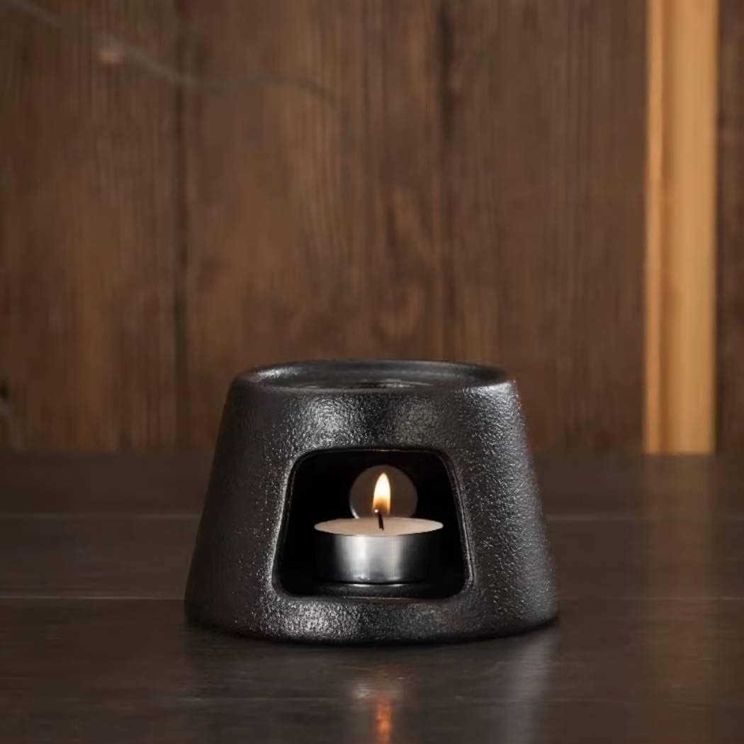 Hand Made Large Capacity Essential Oil Burner Wax Melt Burners, Aromatherapy Aroma Burner Ceramic Oil Diffuser Candle Tealight Holder Home Bedroom Decor Brown