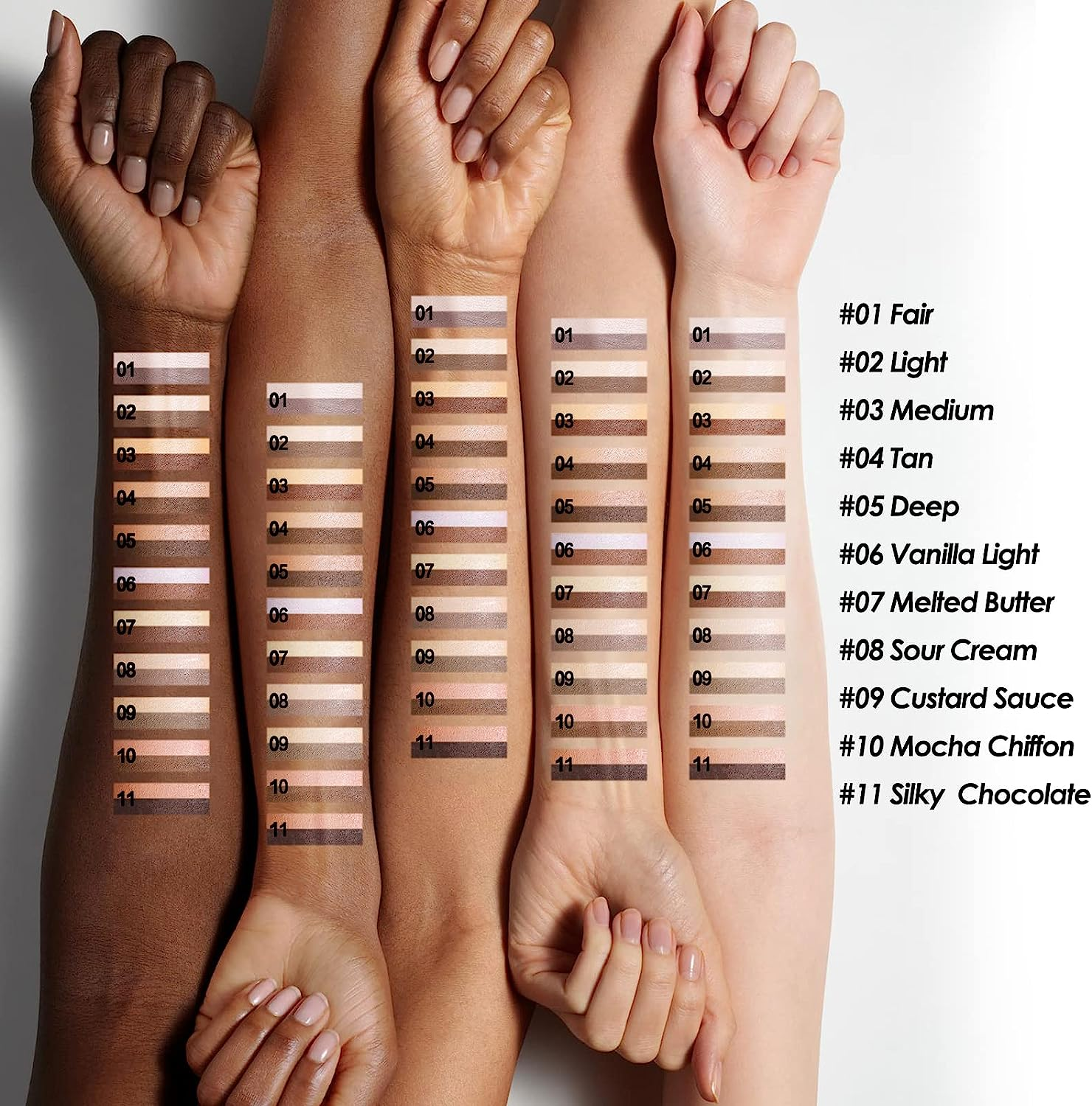 FOCALLURE 2 in 1 Cream Bronzer and Highlighter Stick,Non-Greasy & Non-Drying Contour Pencil,Easy to Create a Natural Matte Finishing,Long Lasting & Waterproof Face Brighten Make up Pen,Custard SAUCE - Silky Chocolate image number 5