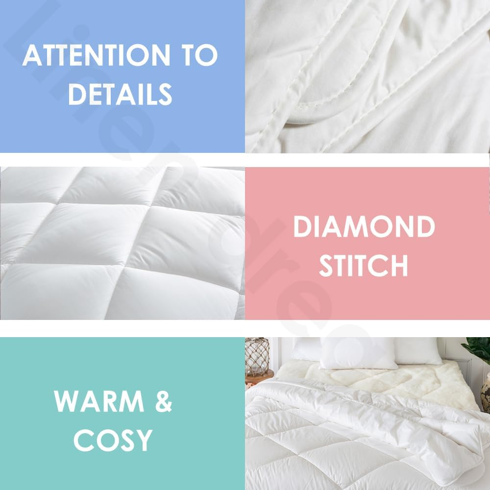 500GSM Washable Australian Wool Quilt Doona Duvet Blanket All Season Weight (King Single) image number 3