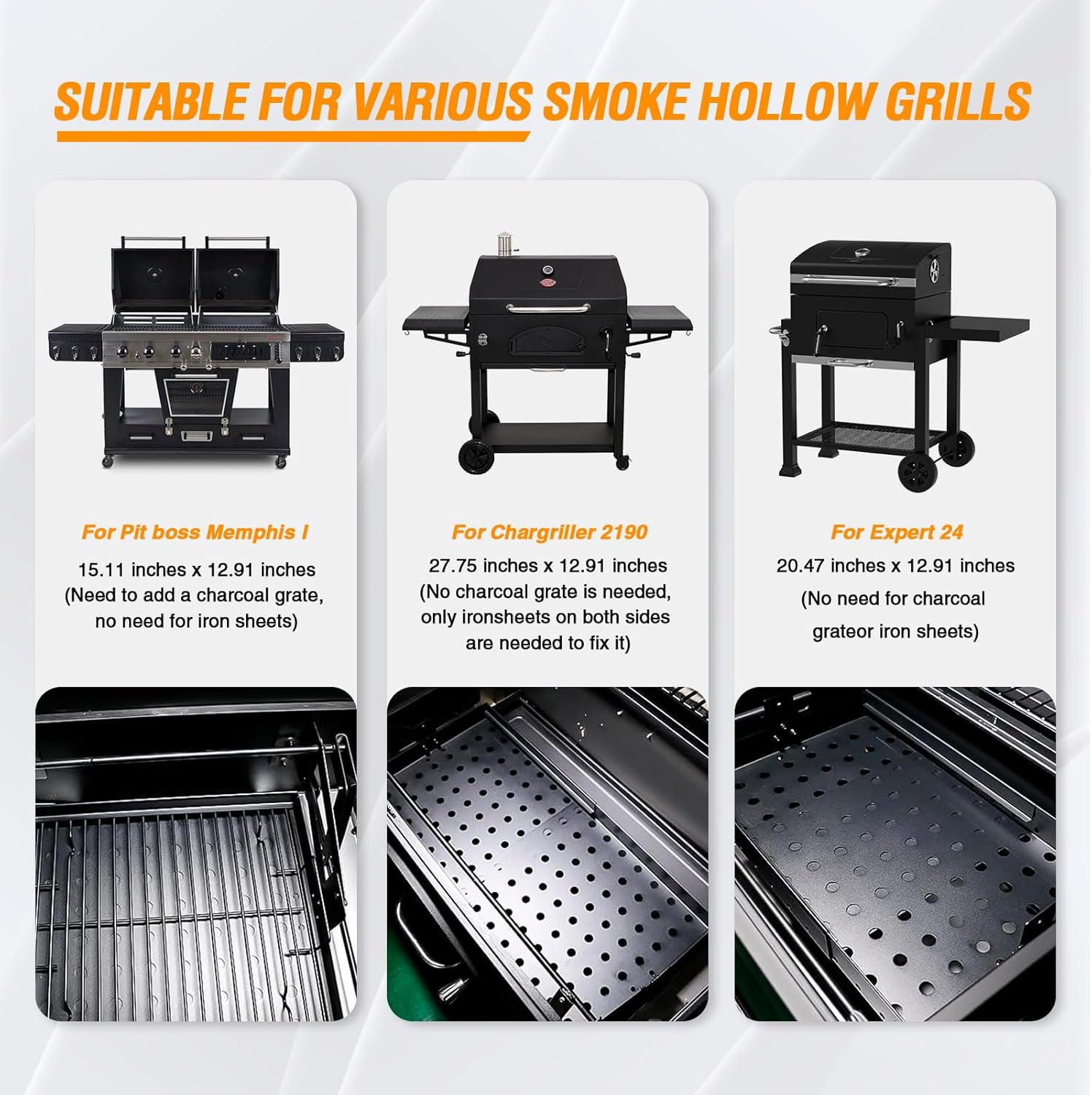 PS9900 15-28 Inch Charcoal Tray Replacement Parts for Smoke Hollow,Charcoal Basket for 47183T-21 6500 6800 8500 47183T HC4518L PS9500 SH5000 SH7000 SH19030119 SH19030219 SH9916 Smoke Hollow Grill Part