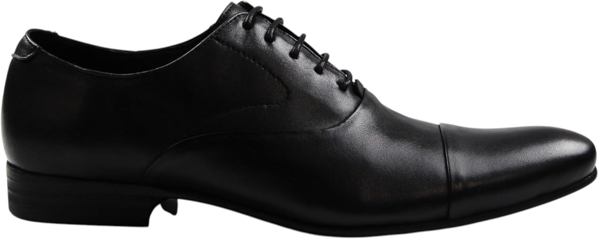 Zasel Mens Santos Black Leather Lace up Work Formal Casual Dress Wedding Shoes image number 3
