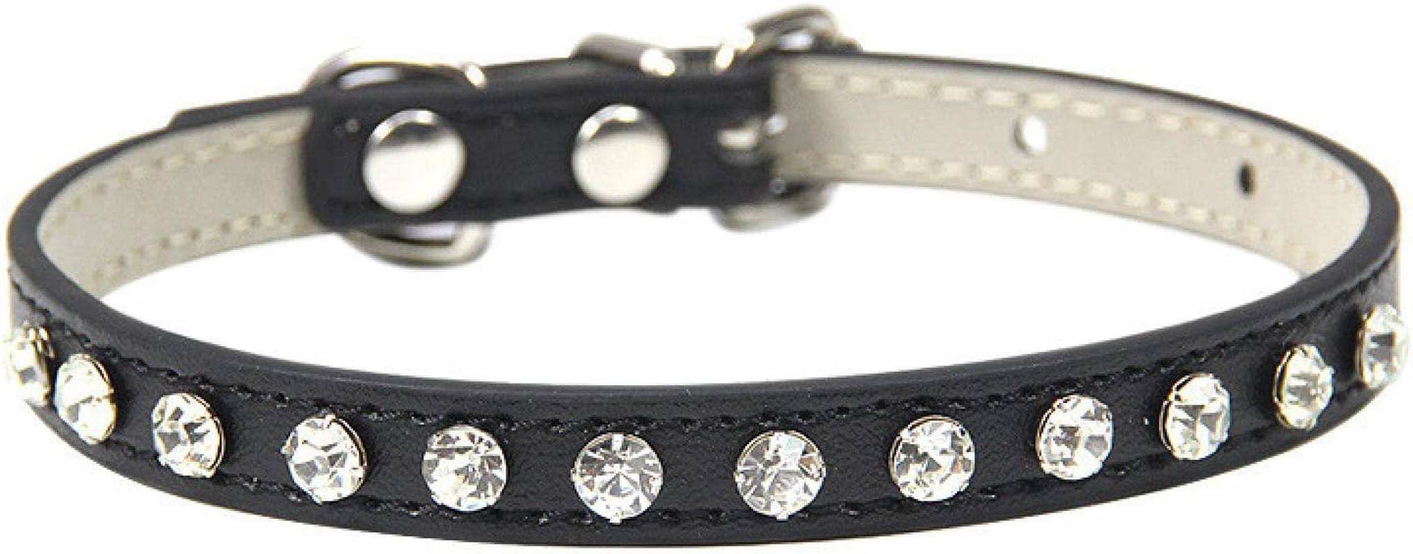 PU Leather Cat Collar Inlaid Sparkling Rhinestone Cat Collar Artificial Crystal Diamond Cat Collar Adjustable Cat Collar,Purple,Xs