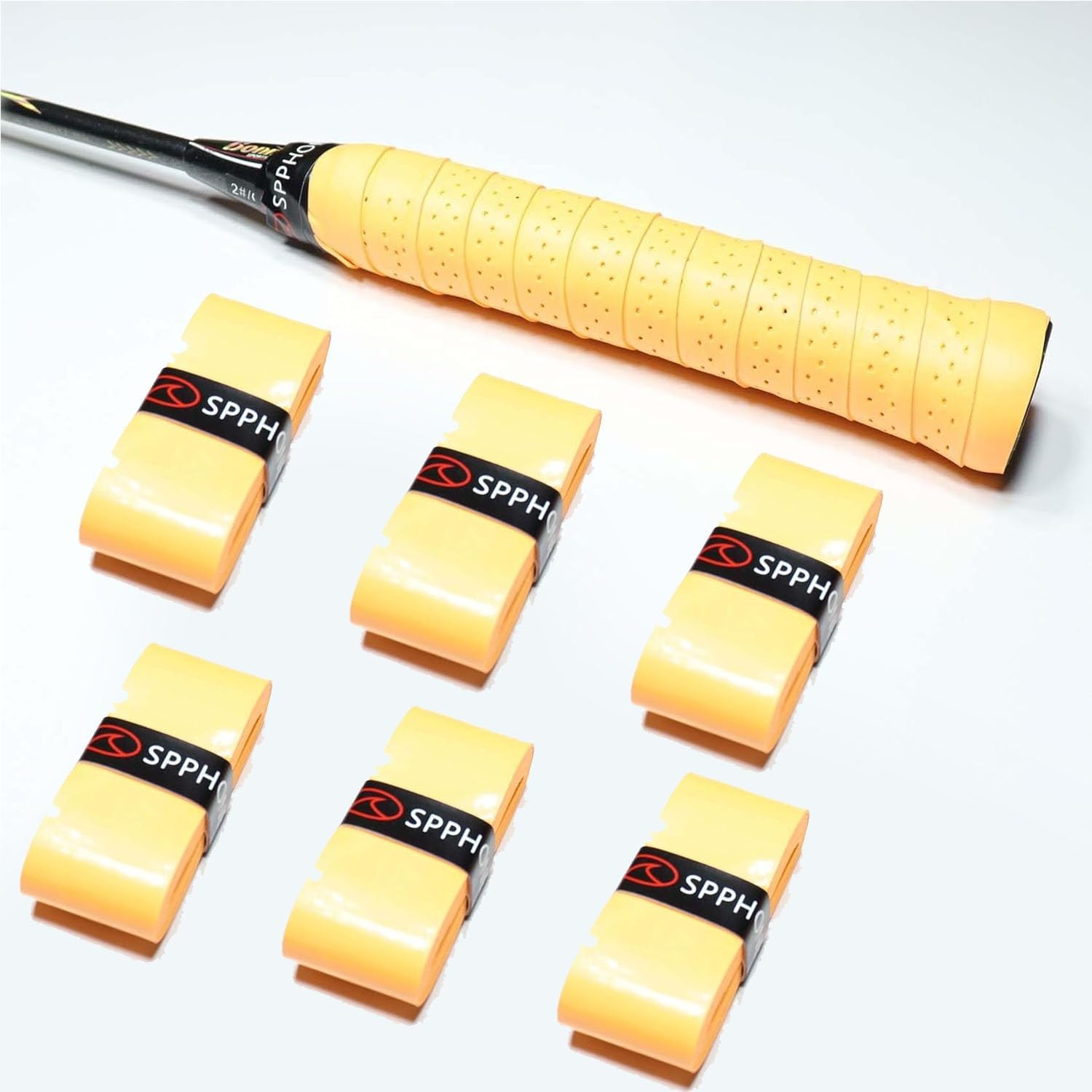 SPPHONEIX (6-Packs) Tennis Racket Grip Tape Sweat-Absorbing Handle Grip for Tennis, Badminton, Squash, Golf, Fishing, and Pickleball Overgrip image number 6