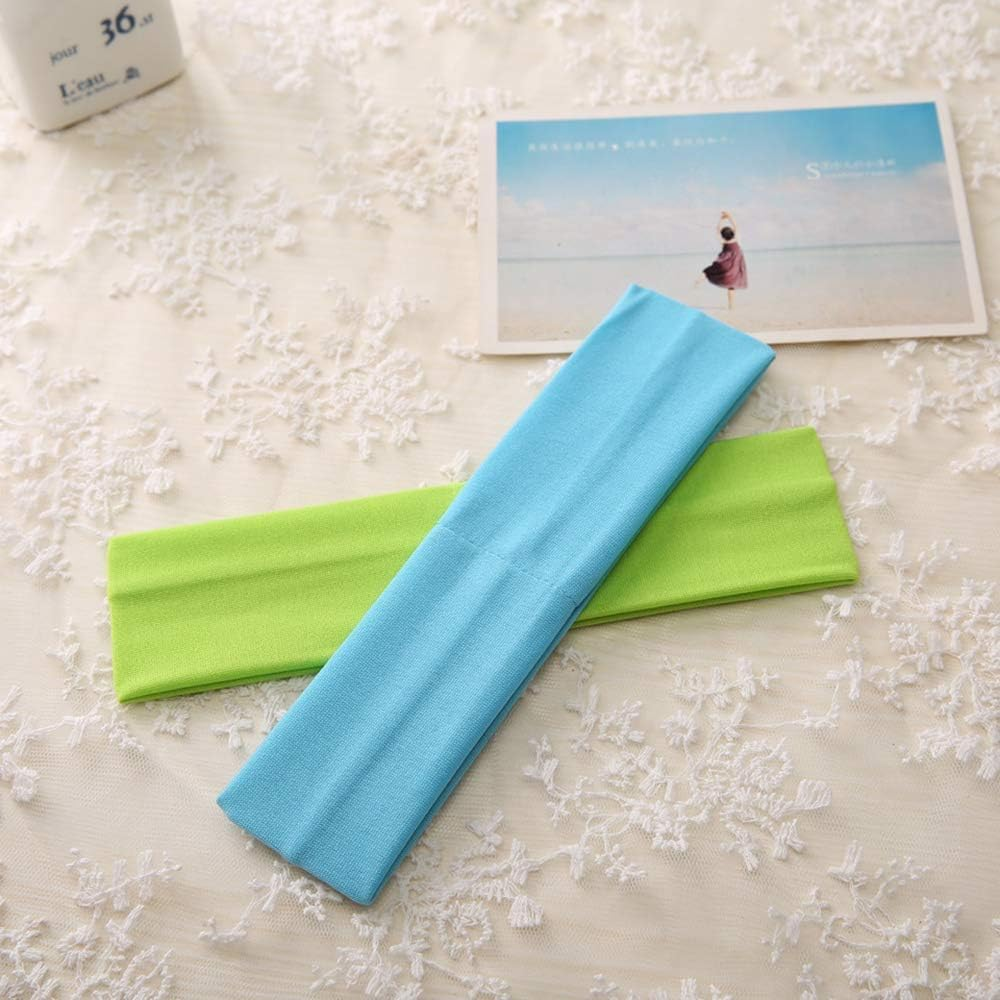 Sport Yoga Headbands,Pack of 14,Fashion Soft Elastic Polyester Sweatband Yoga Stretchy Headband for Women Man Girl image number 5
