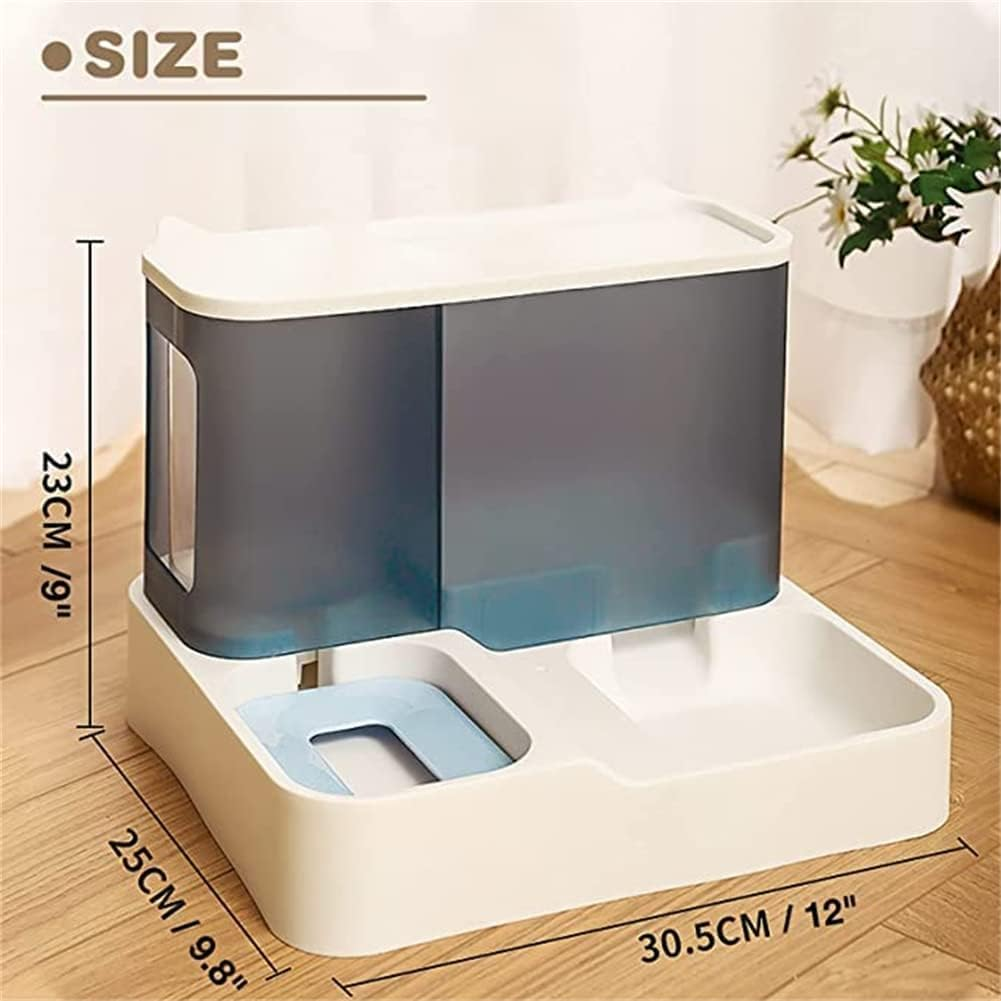 MMIAOO 2 in 1 Pet Automatic Food and Water Dispenser, Cat Feeder, Dog Feeder,Pet Water Dispenser,Pet Automatic Feeder, Pets Auto Feeder (Grey) image number 3