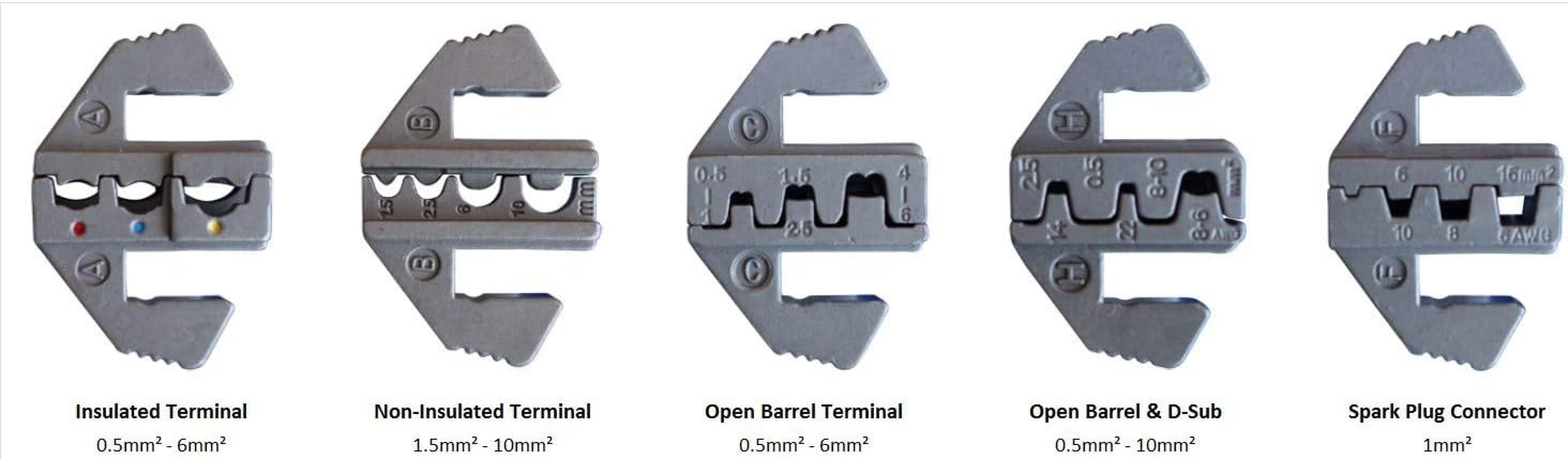 Automotive Cable Crimping Kit - 5 Die Quick Change Ratchet Crimper Includes Ignition Lead Die image number 2