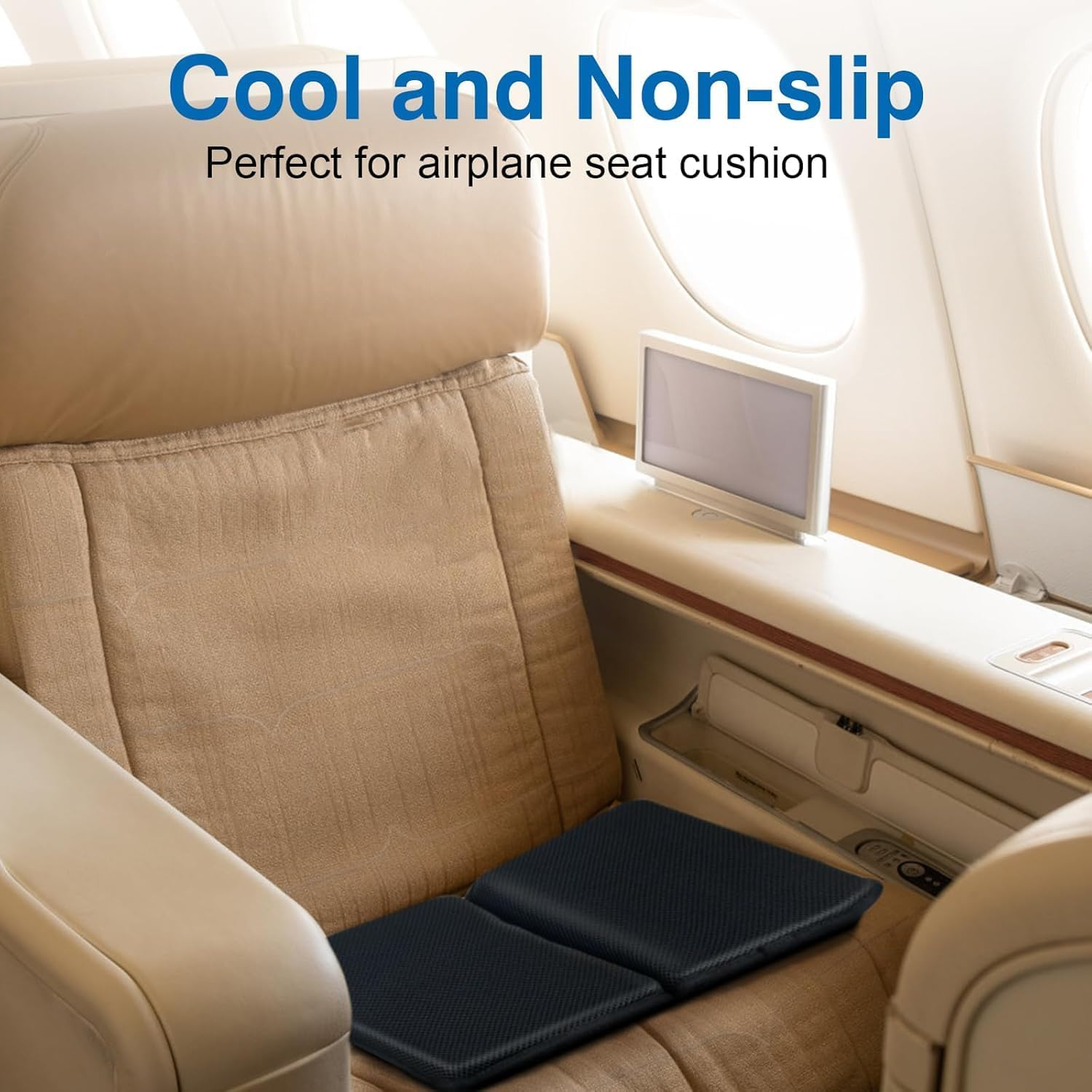 Gel Seat Cushion &ndash; Portable Plane & Travel Cushion &ndash; Gel Grid Design Soft Sitter for Ultimate Comfort &ndash; Foldable Cushions for Commute, Airplanes, Camping, Bleachers