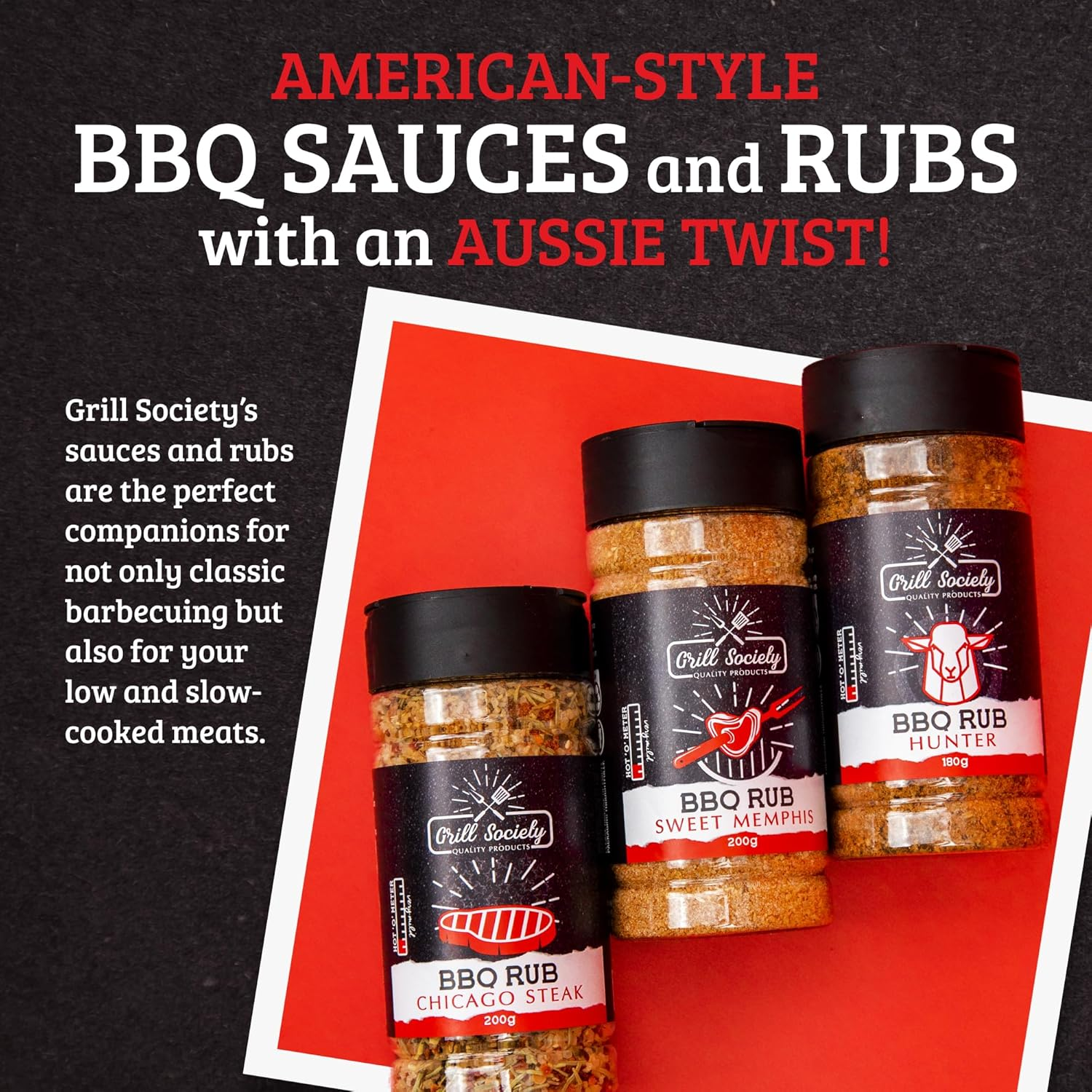 Grill Society Sweet Memphis, Hunter, Chicago Steak, 3 Pack BBQ Rub, 720G &ndash; Spices BBQ Rub Gift Set for Grilling, Roasting, Steaks, Ribs and BBQ Lovers image number 5