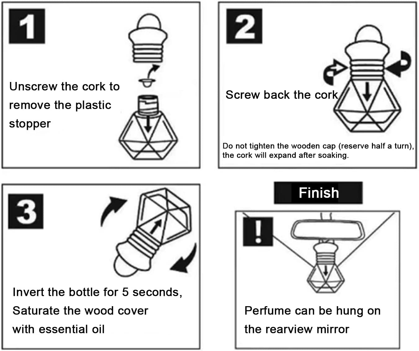 6 PCS 8Ml Car Hanging Diffuser Bottle Perfume Empty Bottle Pendant Air Freshener Ornament for Essential Oil Aromatherapy Storage, Empty Refillable Home Car Air Freshener Vials (A) image number 6