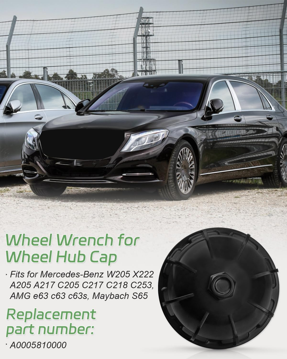 Wheel Wrench for Wheel Hub Cap Fit for Mercedes Benz AMG C63 C63S E63 Maybach S65 Replace A0005810000 No Damage to Wheel Hub image number 3