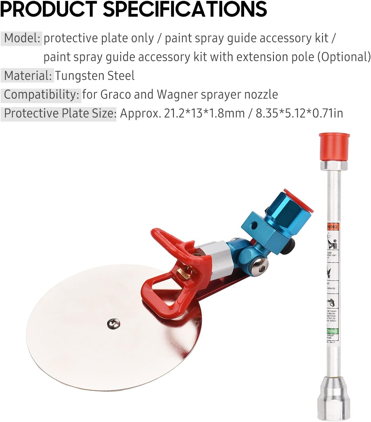 7/8-Inch Universal Sprayaccessory Tool for Wagner for Wagner Airless Paint Sprayer with Anti-Splash Baffle 517 Tip Extension Pole Tip Seal image number 1