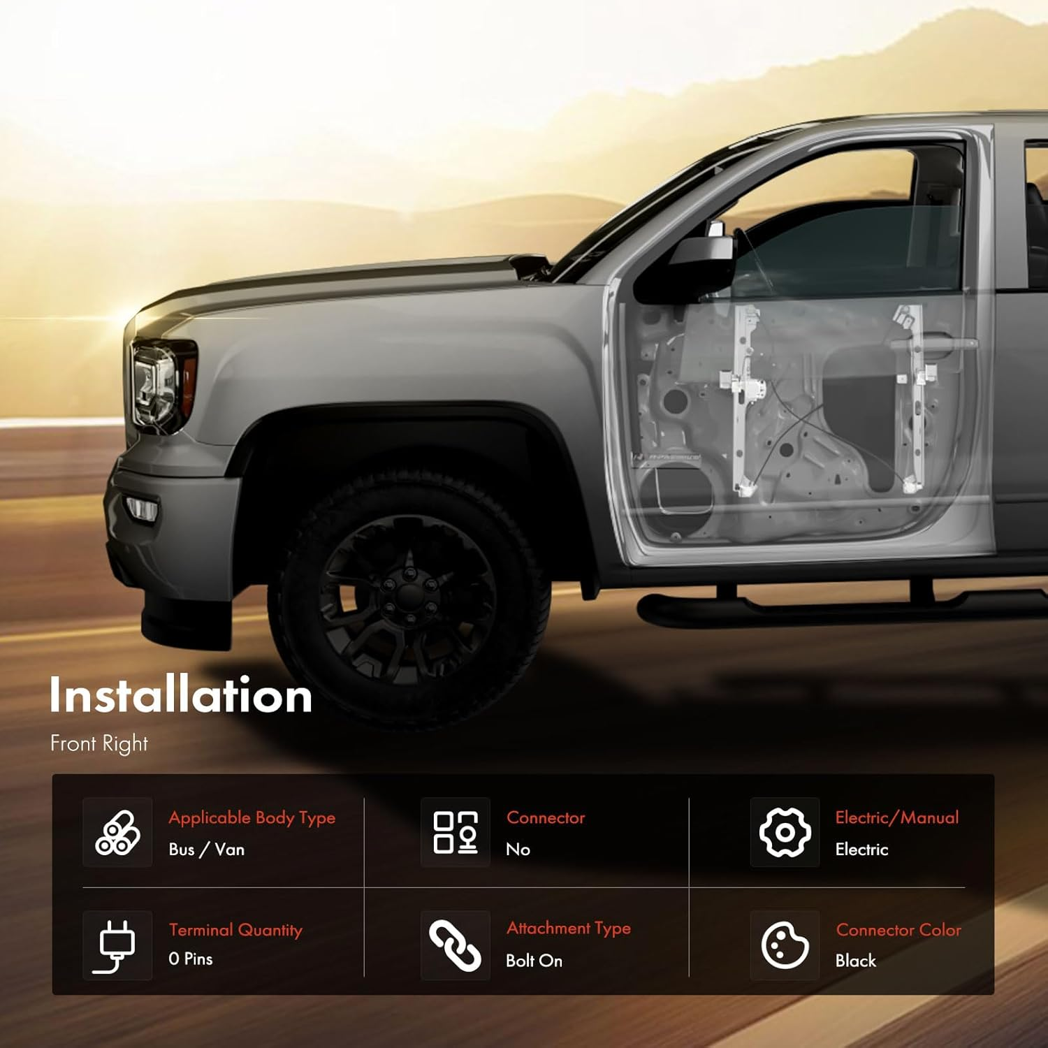 Frankberg Window Regulator Front Right Compatible with Viano/Vito/Mixto Box W639 MPV Bus Box 2003-2011 6397200146 image number 4