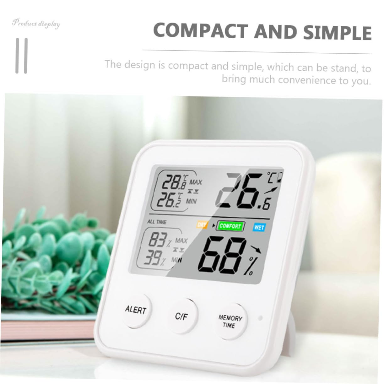 Mipcase Digital Temperature Humidity Monitor Indoor Hygrometer for Home and Baby Room High Precision Temperature Gauge Portable Electronic Humidity Measuring Gauge image number 2