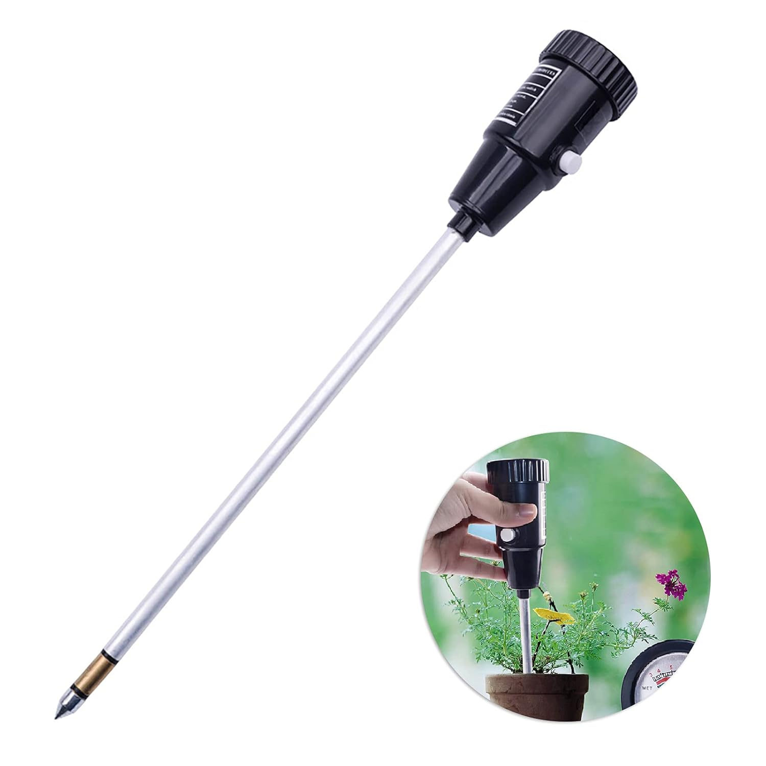 2 in 1 Soil PH Meter Tester for and Humidity Testing Reliable High Sensitivity Probe Sensor No Battery Needed Lightweight Portable Design Garden Farm Lawn Indoor Outdoor Plant Care