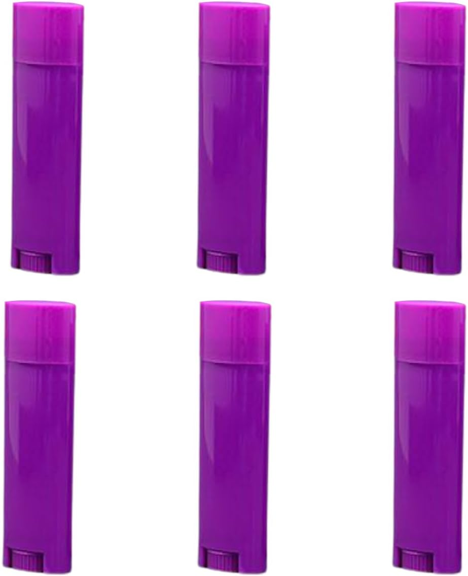 FZBNSRKO 5Ml 25Pcs Empty Oval Deodorant Lip Balm Tubes Containers Twist-Up Refillable Containers for Lipstick,Chapstick,Homemade Lip Balm,Diy Deodorants(Purple)