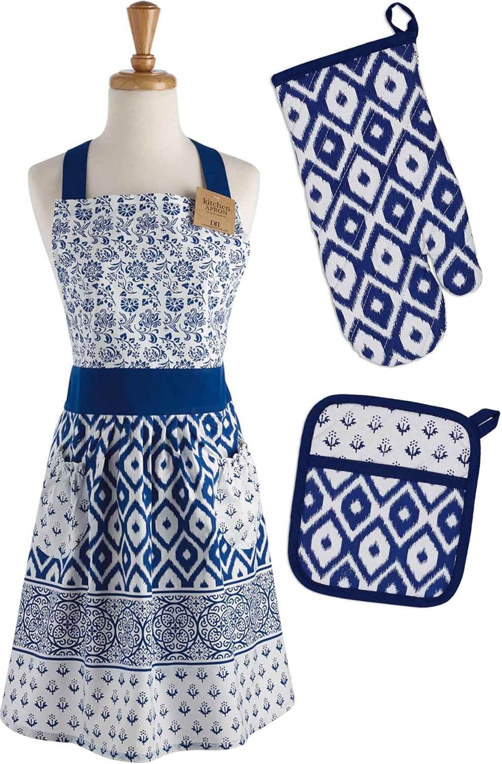 DII COSD35141 Cotton Gift Set, Machine Washable, Perfect for Everyday Kitchen Cooking and Baking, Blue Market image number 3