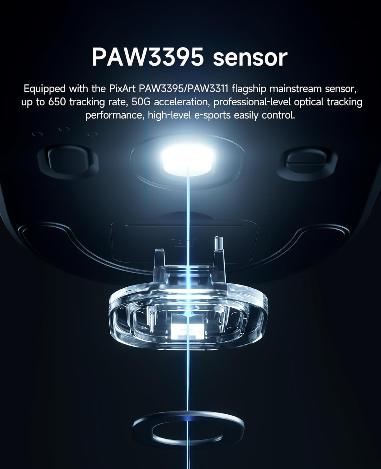 G3 Ultra Wireless Gaming Mouse，Dual 8K Polling Rate Focus Pixart PAW 3395 Optical Sensor - 26K DPI, 64G Ultra-Lightweight, Tri-Mode Connection, Black image number 2