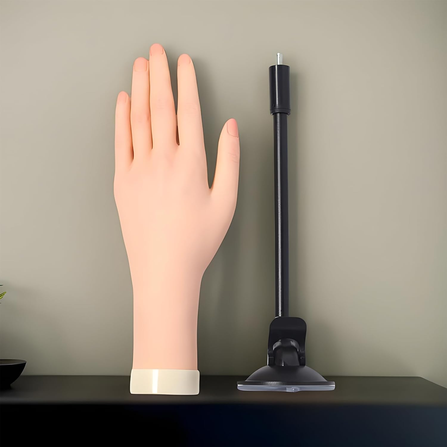 Hand Model for Nails | Manicure Hand Practice | Silicone Soft Fingers Model with Jelly Glue Suction Cup Beginner-Friendly for Student Education Women Salon Demonstration image number 1