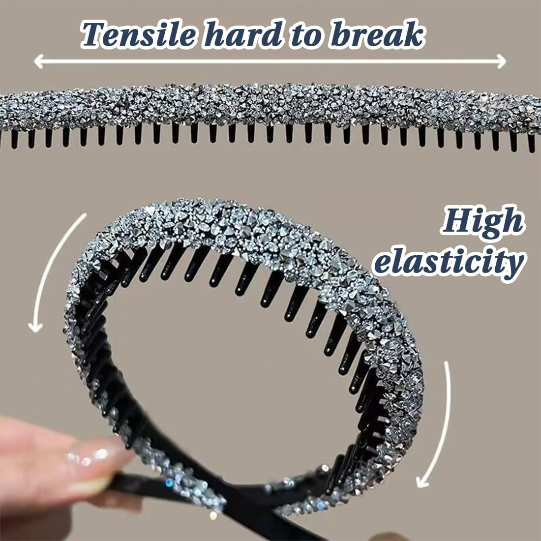 XUZOPIM Pack of 4 Shiny Tooth Comb Headbands, Rhinestone Headband, Women'S Headband, Hair Accessories, Women'S Rhinestone Hair Band, Hair Accessories image number 5